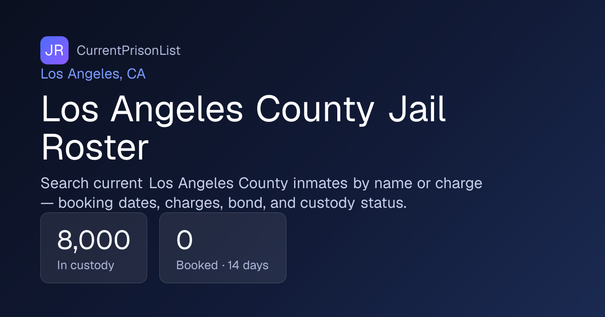 Los Angeles County Jail Roster & Inmate Search | Los Angeles, CA ...