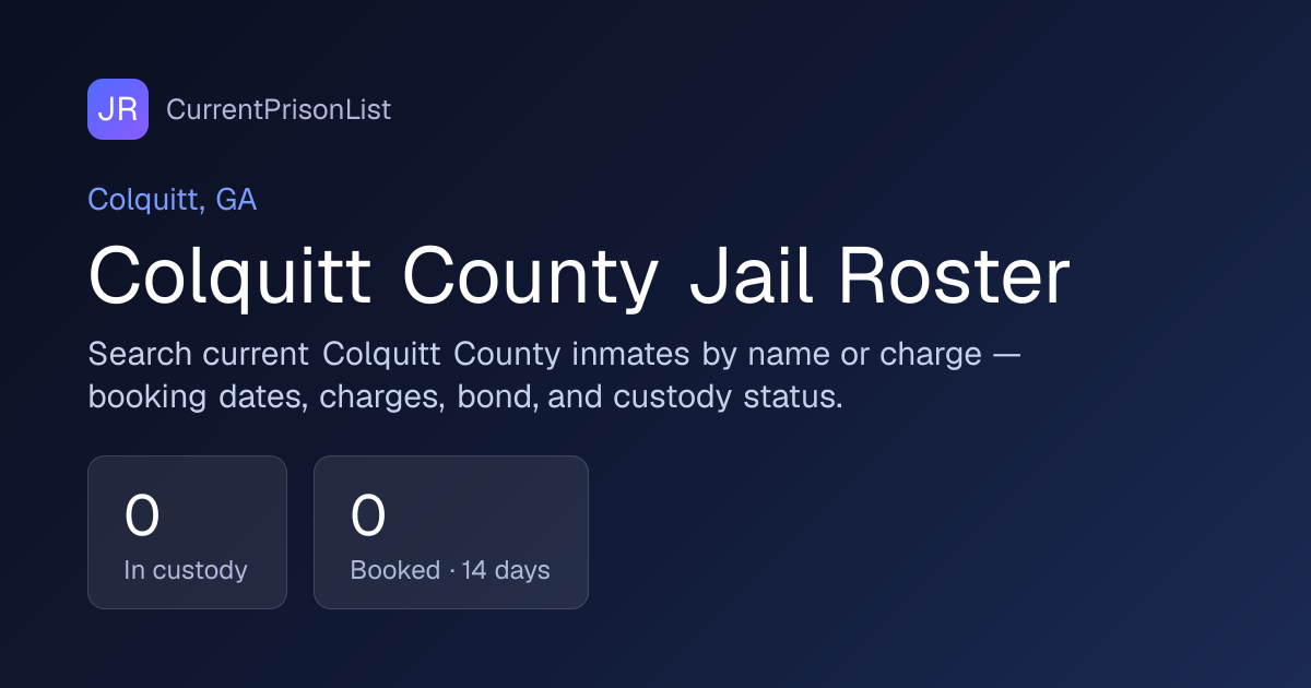Colquitt County Jail, GA — Inmate Lookup & Info