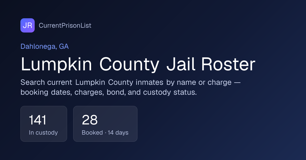 Lumpkin County Jail Inmate Search | Dahlonega, GA