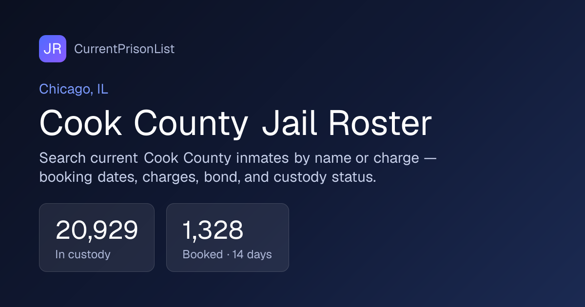 Cook County Inmate Search | Chicago, IL | CurrentPrisonList