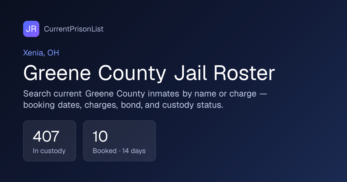 Greene County Jail Inmate Search | Xenia, OH