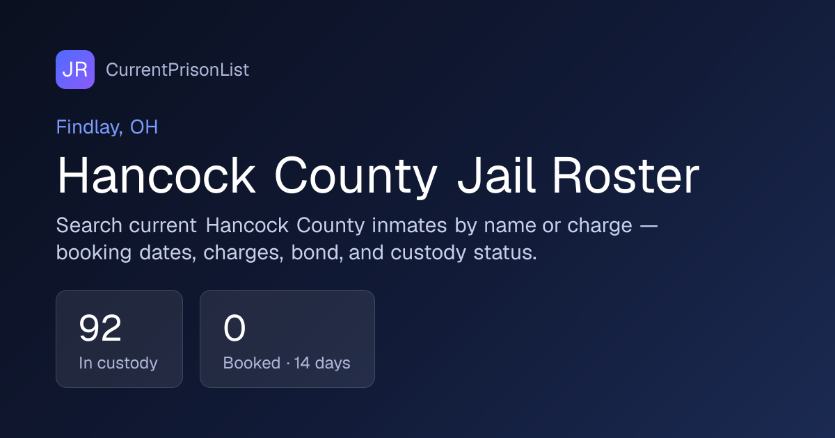 Brenda Lynn Smith Booking Record | Hancock County, OH