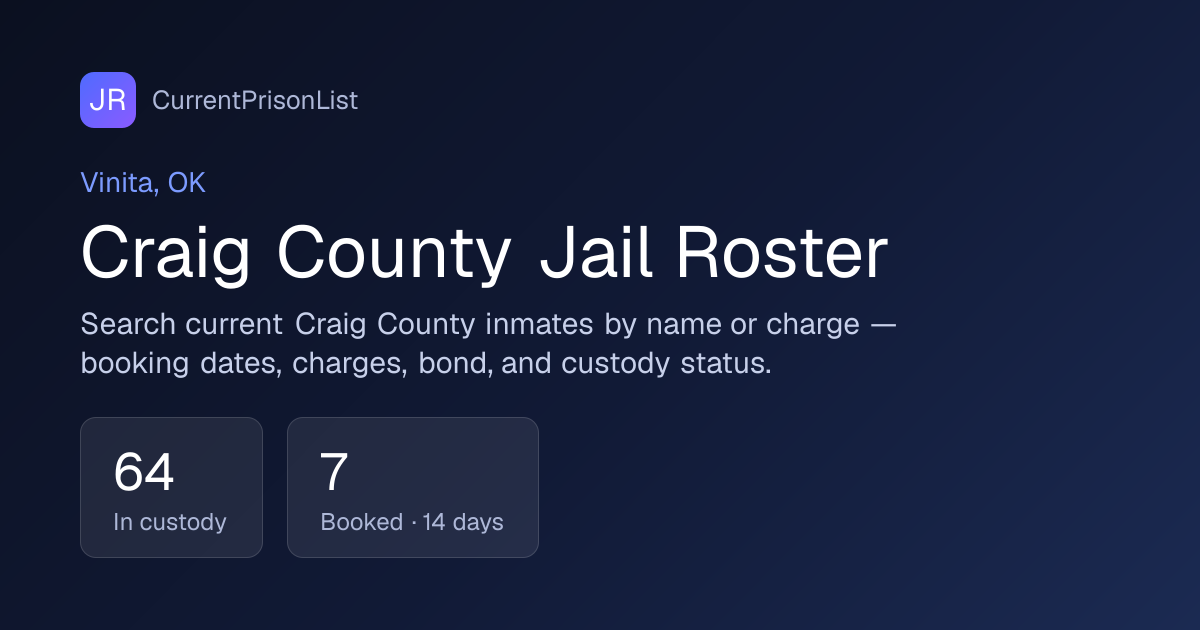 Craig County Jail Inmate Search | Vinita, OK