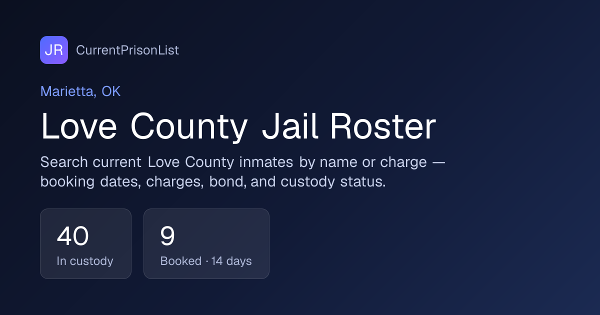 Love County Jail Inmate Search | Marietta, OK