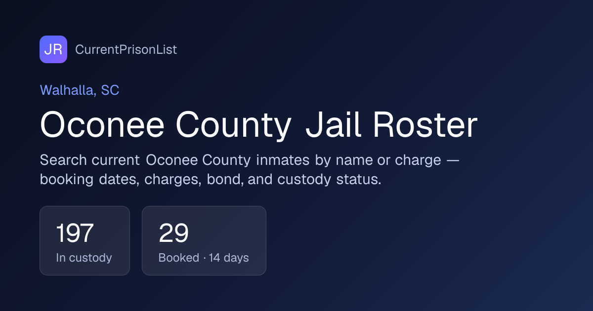 Oconee County Jail Inmate Search | Walhalla, SC