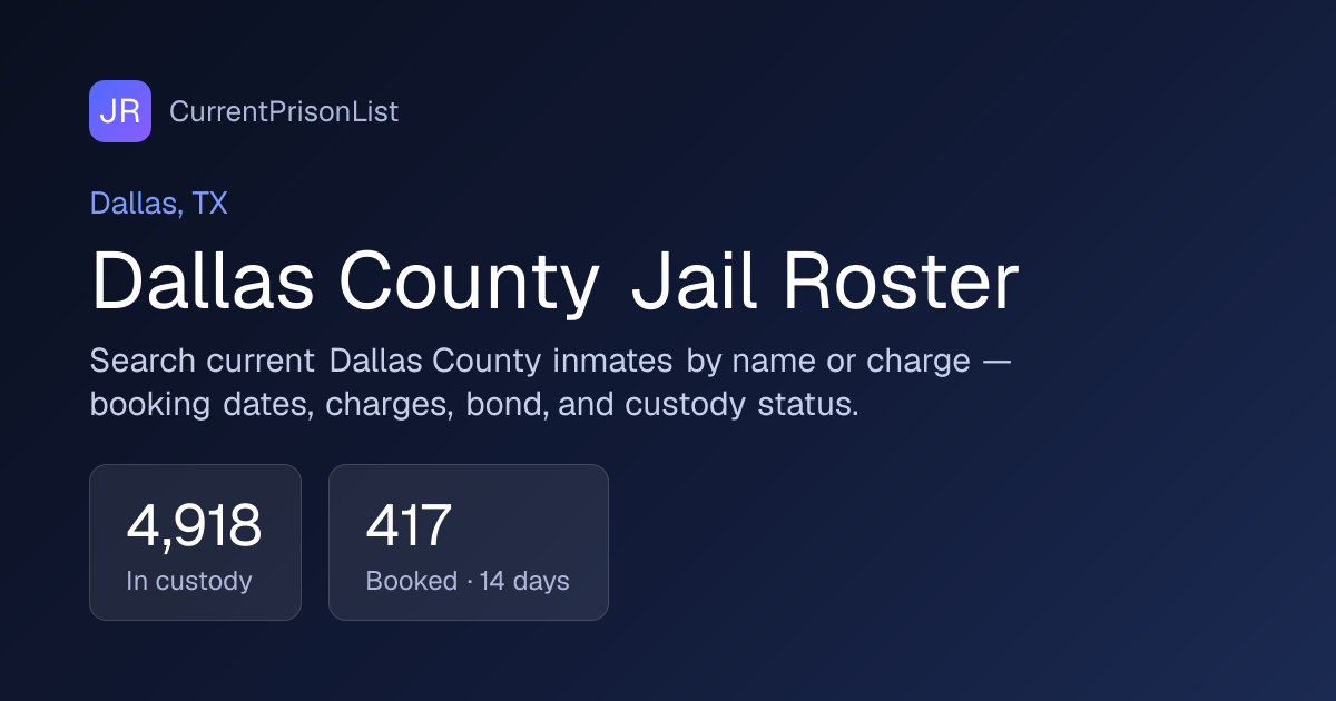 Dallas County Jail Roster & Inmate Search | Dallas, TX | CurrentPrisonList