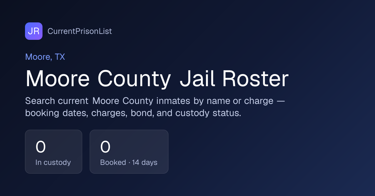 Moore County Jail, TX — Inmate Lookup & Info